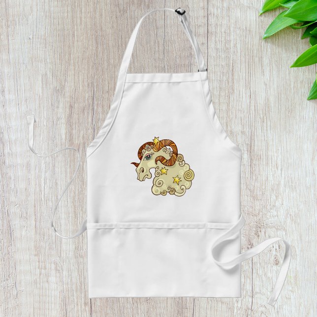Aries Zodiac Ram Colorful Astrological  Adult Apron (Creator Uploaded)