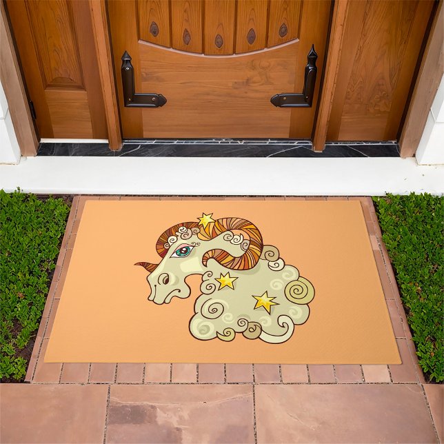 Aries Zodiac Ram Colorful Astrological  Doormat (Creator Uploaded)