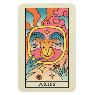 Aries Zodiac Sign Abstract Art Vintage  Magnet