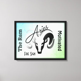 Aries Zodiac Sign and Symbol Framed