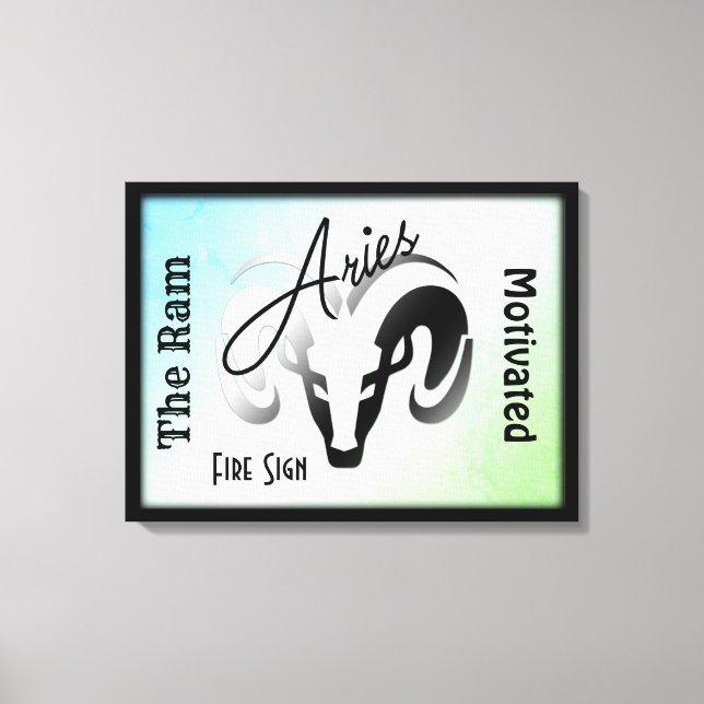 Aries Zodiac Sign and Symbol Framed (Front)
