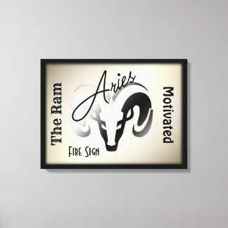 Aries Zodiac Sign and Symbol Framed