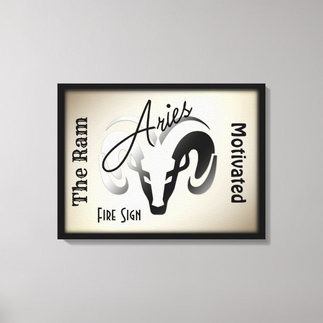Aries Zodiac Sign and Symbol Framed (Front)