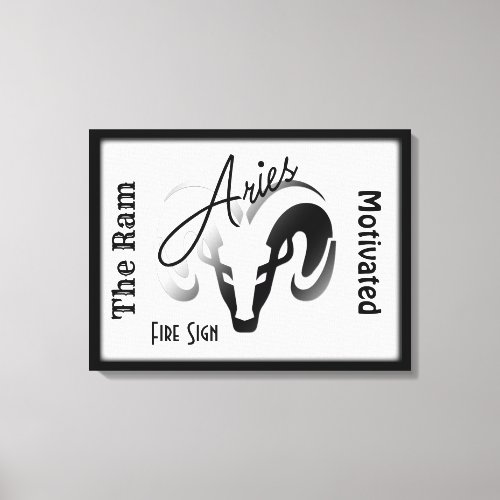 Aries Zodiac Sign and Symbol Framed
