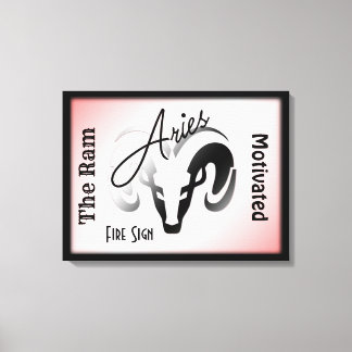 Aries Zodiac Sign and Symbol Framed