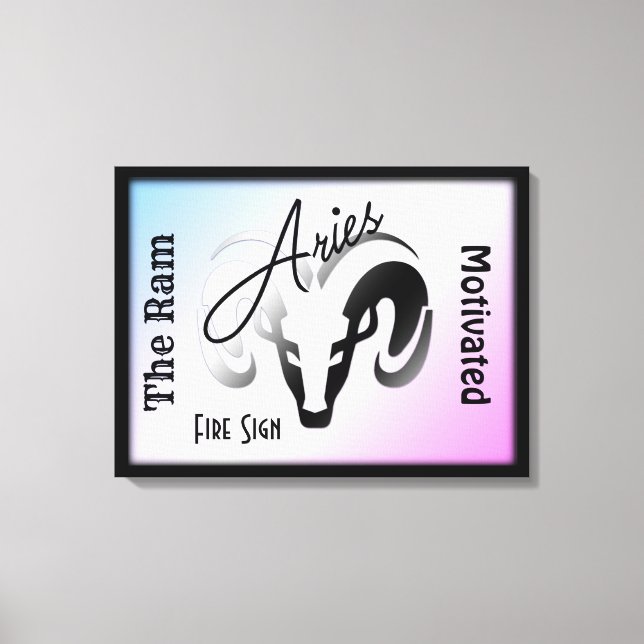Aries Zodiac Sign and Symbol Framed (Front)