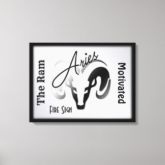 Aries Zodiac Sign and Symbol Framed