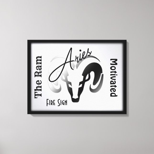 Aries Zodiac Sign and Symbol Framed (Front)