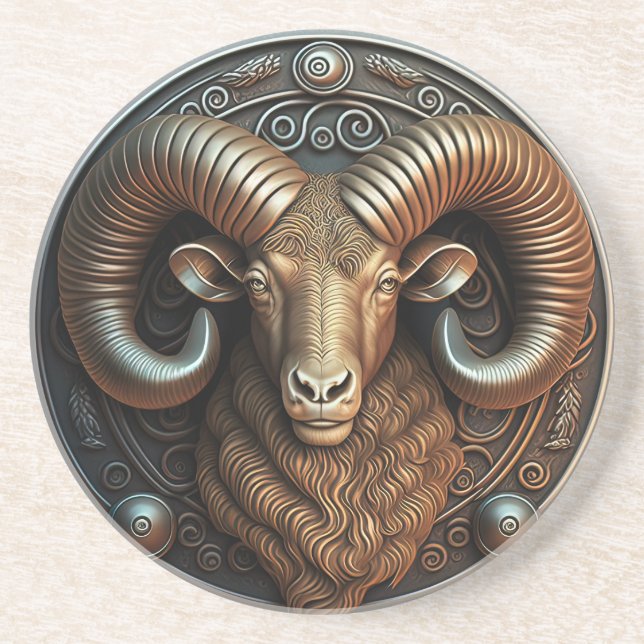 Aries Zodiac Sign Aries Horoscope Coaster (Front)