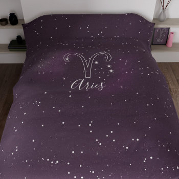 Aries Zodiac Sign Astrology Galaxy Duvet Cover by mothersdaisy at Zazzle