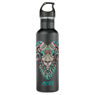 Aries Zodiac Sign Astrology T March April Birthday Stainless Steel Water Bottle