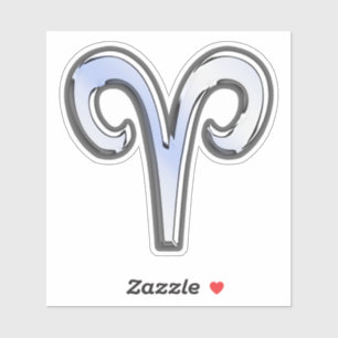 Aries Zodiac Sign Blue Digital Art Sticker