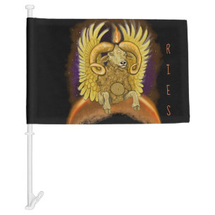 Aries Zodiac Sign Car Flag