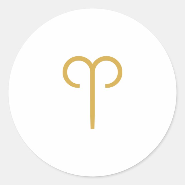 Aries Zodiac Sign Classic Round Sticker (Front)