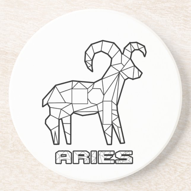 Aries Zodiac Sign Coaster (Front)
