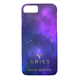 Aries Zodiac Sign Custom Name IPhone Case