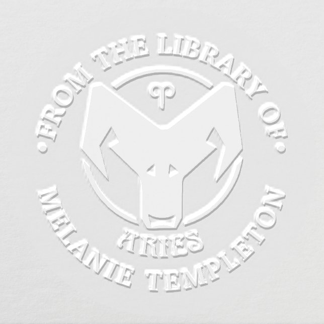 Aries Zodiac Sign “From the library of” Name Embosser (Design)