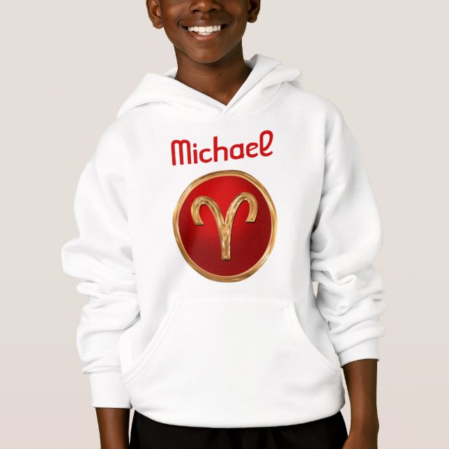 Aries Zodiac Sign Hoodie (Front)