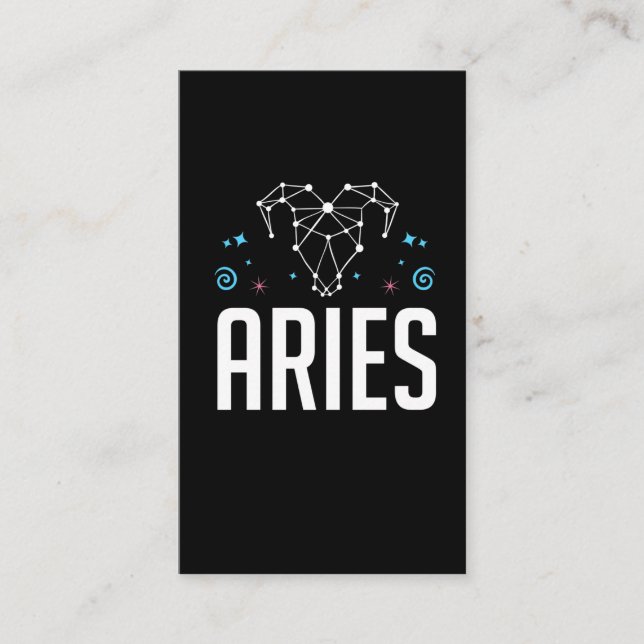 Aries Zodiac Sign Horoscope Constellation Business Card (Front)