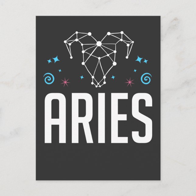 Aries Zodiac Sign Horoscope Constellation Postcard (Front)