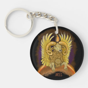 Aries Zodiac Sign Keychain