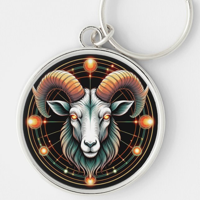 Aries Zodiac Sign Keychain (Front)