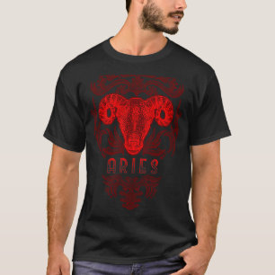 Aries Zodiac Sign March April Birthday Horoscope T-Shirt