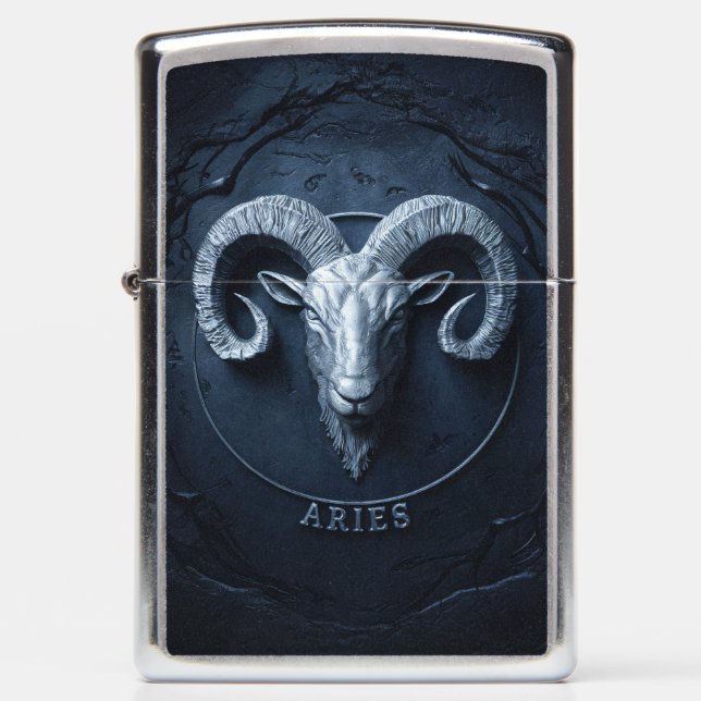Aries Zodiac Sign Metal Emblem #1 Zippo Lighter (Front)