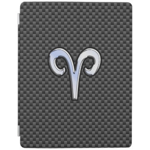 Aries Zodiac Sign on Carbon Fiber Style iPad Smart Cover