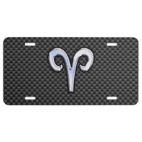 Aries Zodiac Sign on Carbon Fiber Style