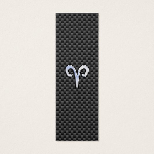 Aries Zodiac Sign on Charcoal Carbon Fiber Print (Front)