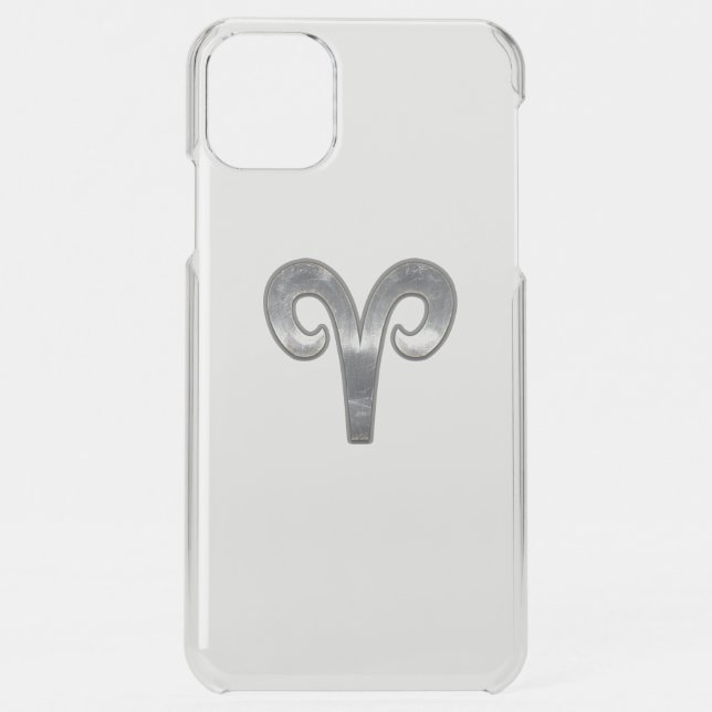 Aries Zodiac Sign on Green Digital Camo Uncommon iPhone Case (Back)