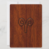 Aries Zodiac Sign on Mahogany like print (Front)