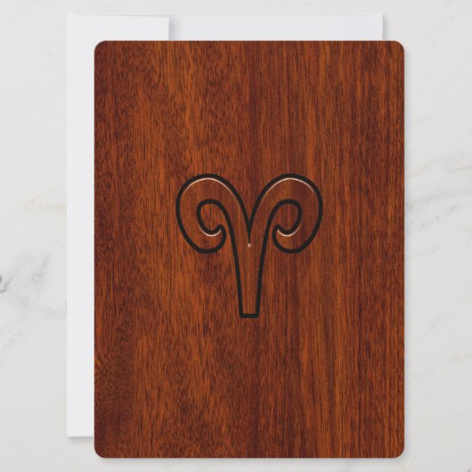 Aries Zodiac Sign on Mahogany like print (Front)