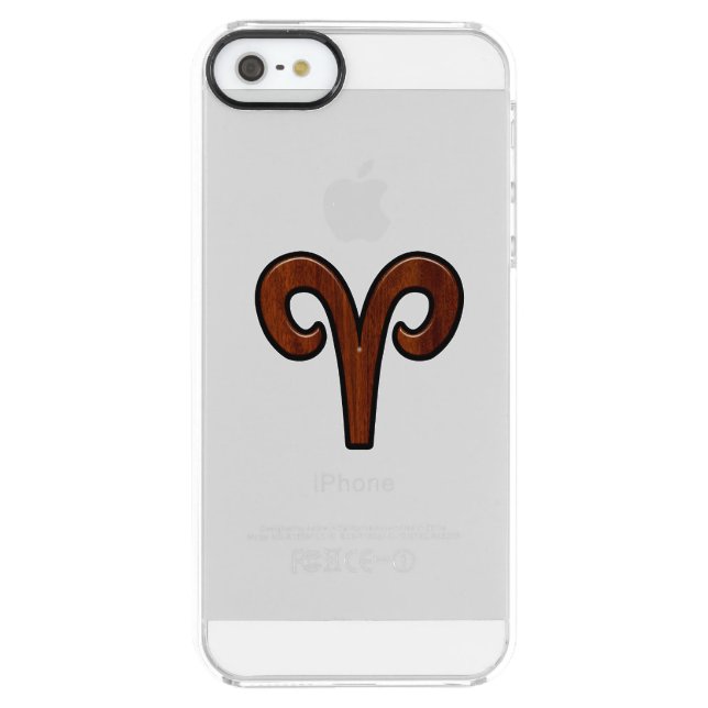 Aries Zodiac Sign on Mahogany like print Uncommon iPhone Case (Back)