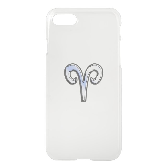 Aries Zodiac Sign on Navy Blue Camo Uncommon iPhone Case (Back)