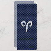 Aries Zodiac Sign on Navy Blue Carbon Fiber Print (Front/Back)