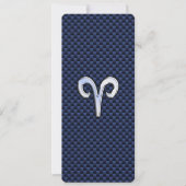 Aries Zodiac Sign on Navy Blue Carbon Fiber Print (Front)