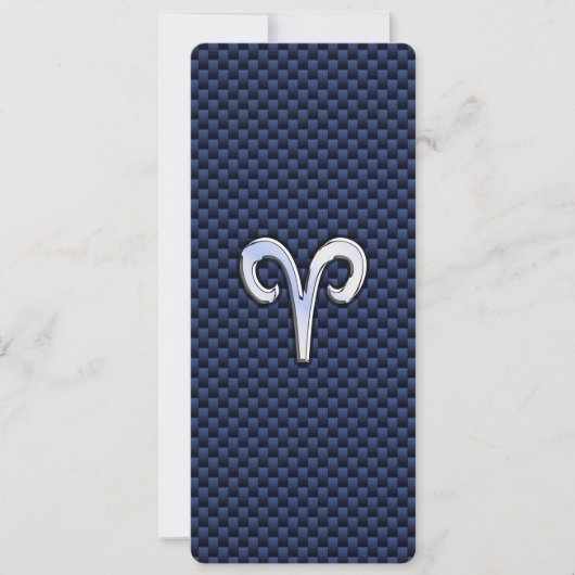 Aries Zodiac Sign on Navy Blue Carbon Fiber Print (Front)