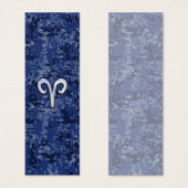 Aries Zodiac Sign on Navy Blue Digital Camo (Front & Back)