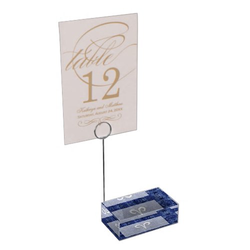 Aries Zodiac Sign on Navy Blue Digital Camo Decor Table Card Holder
