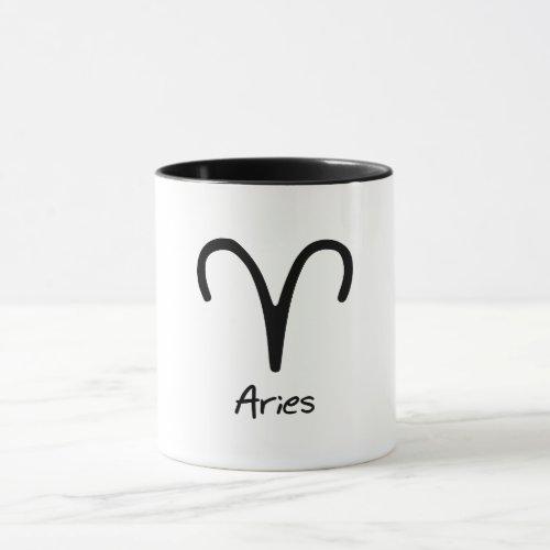 Aries Zodiac Sign on White Background Mug