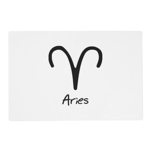 Aries Zodiac Sign on White Background Placemat