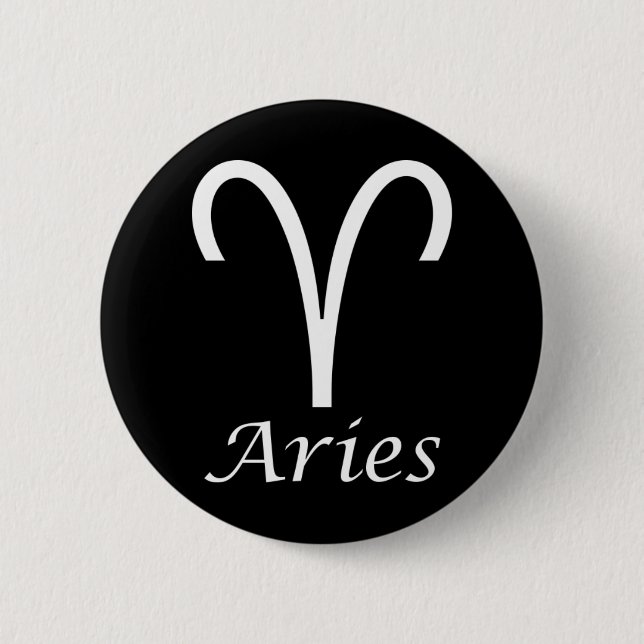 ‘Aries’ Zodiac Sign Pinback Button (Front)