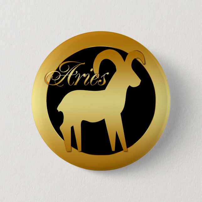 ARIES ZODIAC SIGN PINBACK BUTTON (Front)