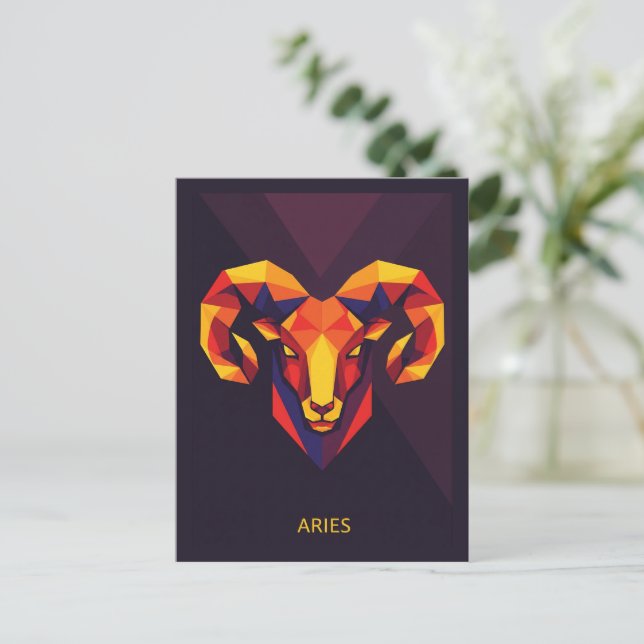 Aries Zodiac Sign Postcard (Standing Front)