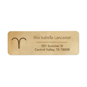 Aries Zodiac Sign  - Return Address Labels