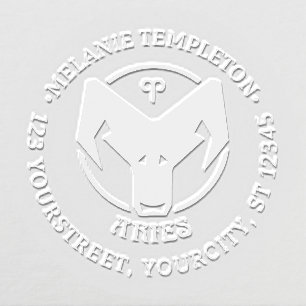 Aries Zodiac Sign Round Name Return Address Embosser