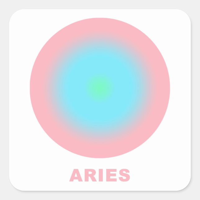 Aries Zodiac Sign Stylish Gradient  Square Sticker (Front)