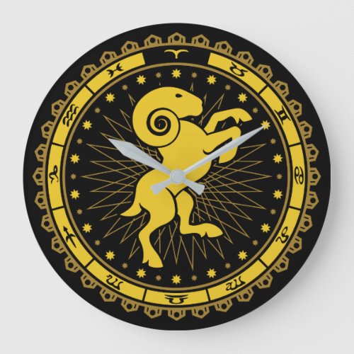 Aries _ Zodiac Sign _ Symbol _ Horoscope Large Clock